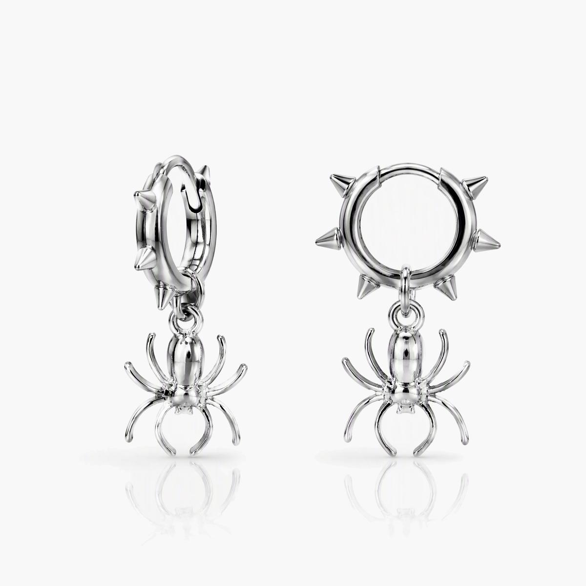Skull Moth Huggie Earrings