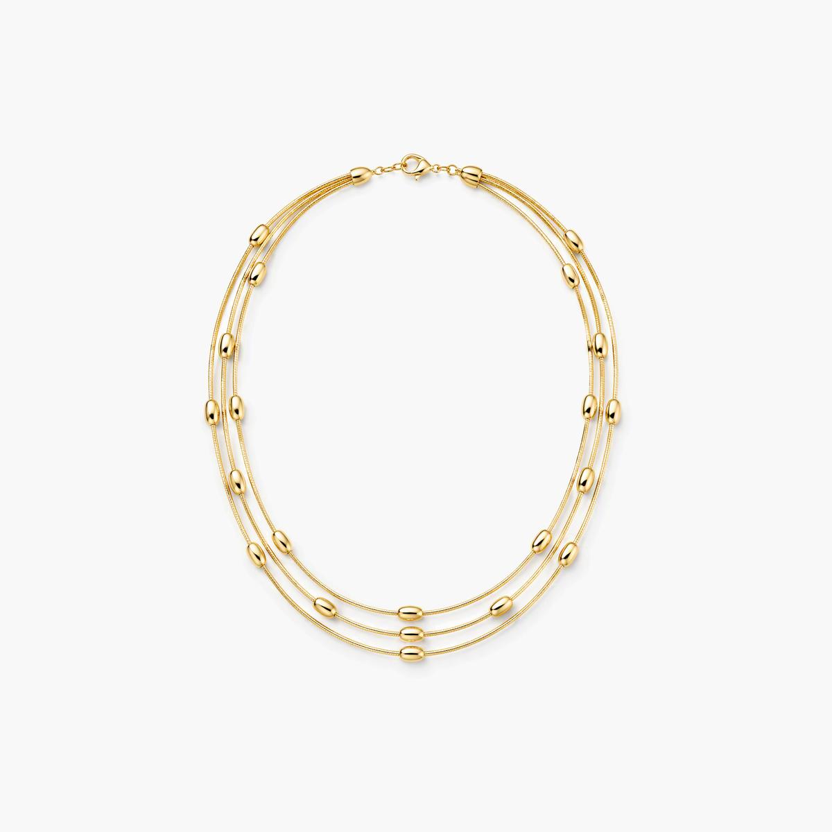Dainty Multi-Strand Oval Bead Necklace