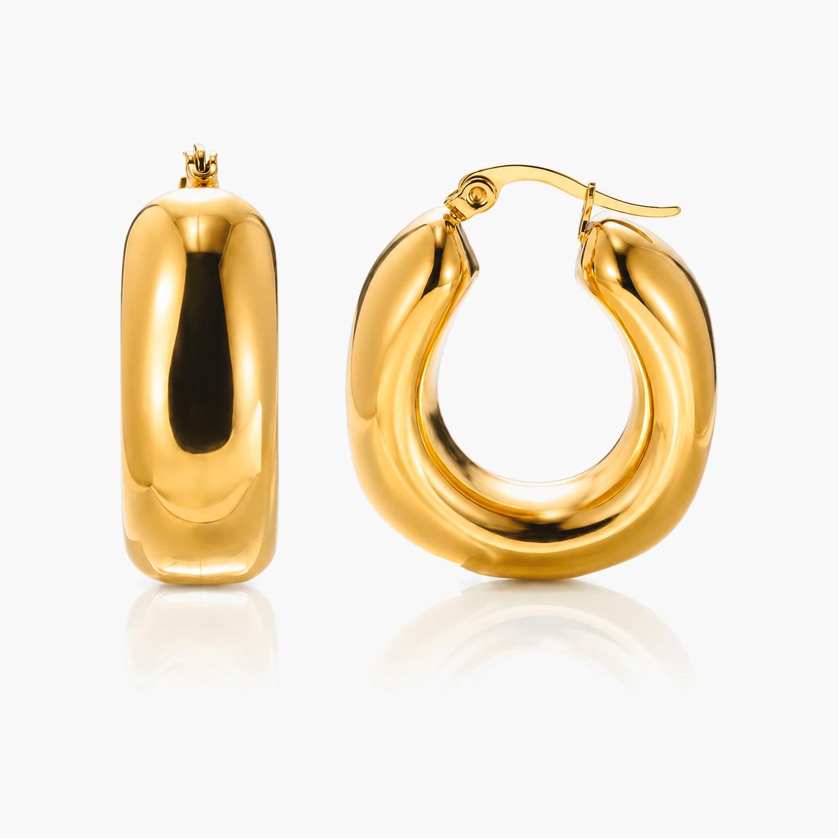 Chunky Geometric Hoop Earrings