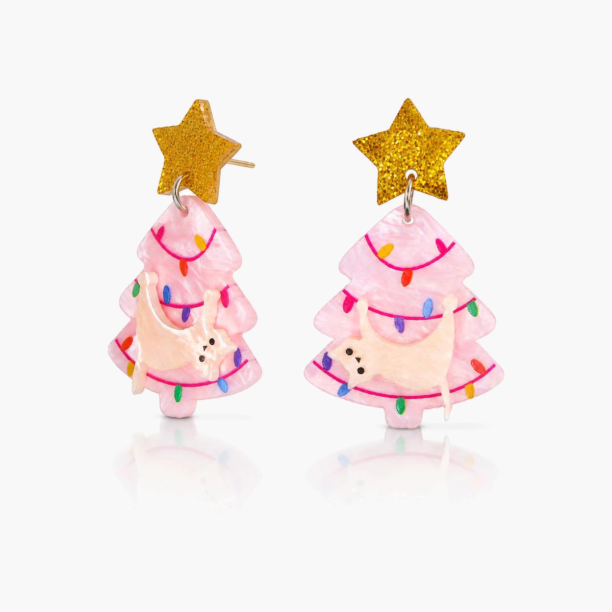 Cute Star Tree Drop Earrings