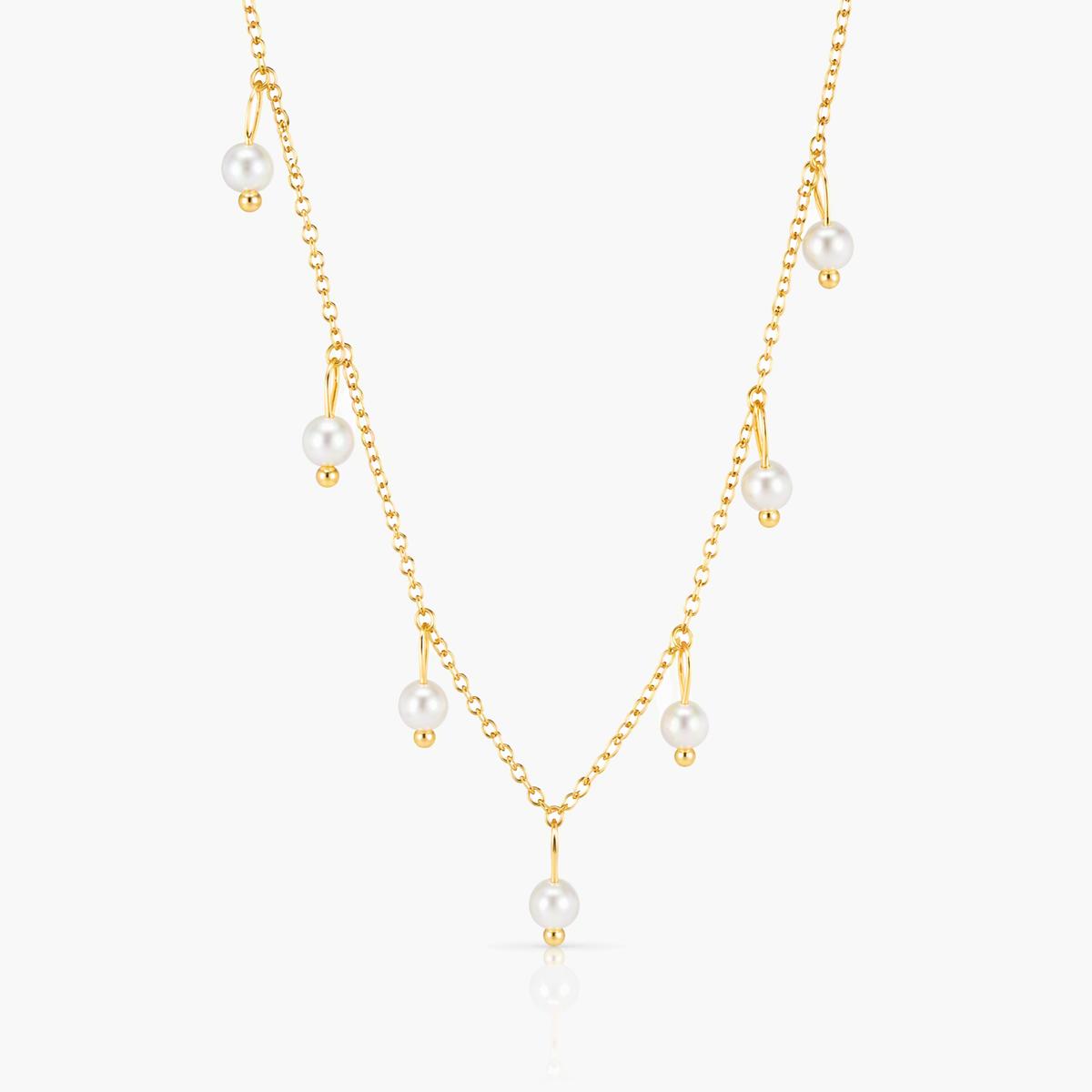 Dainty Multi-Pearl Drop Necklace