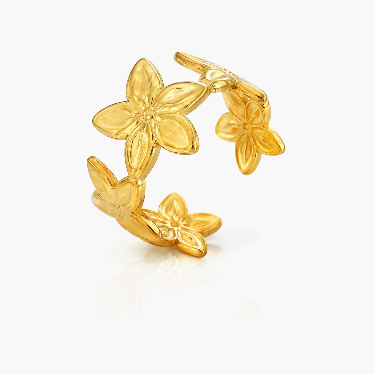 Flower Open Cuff Ring