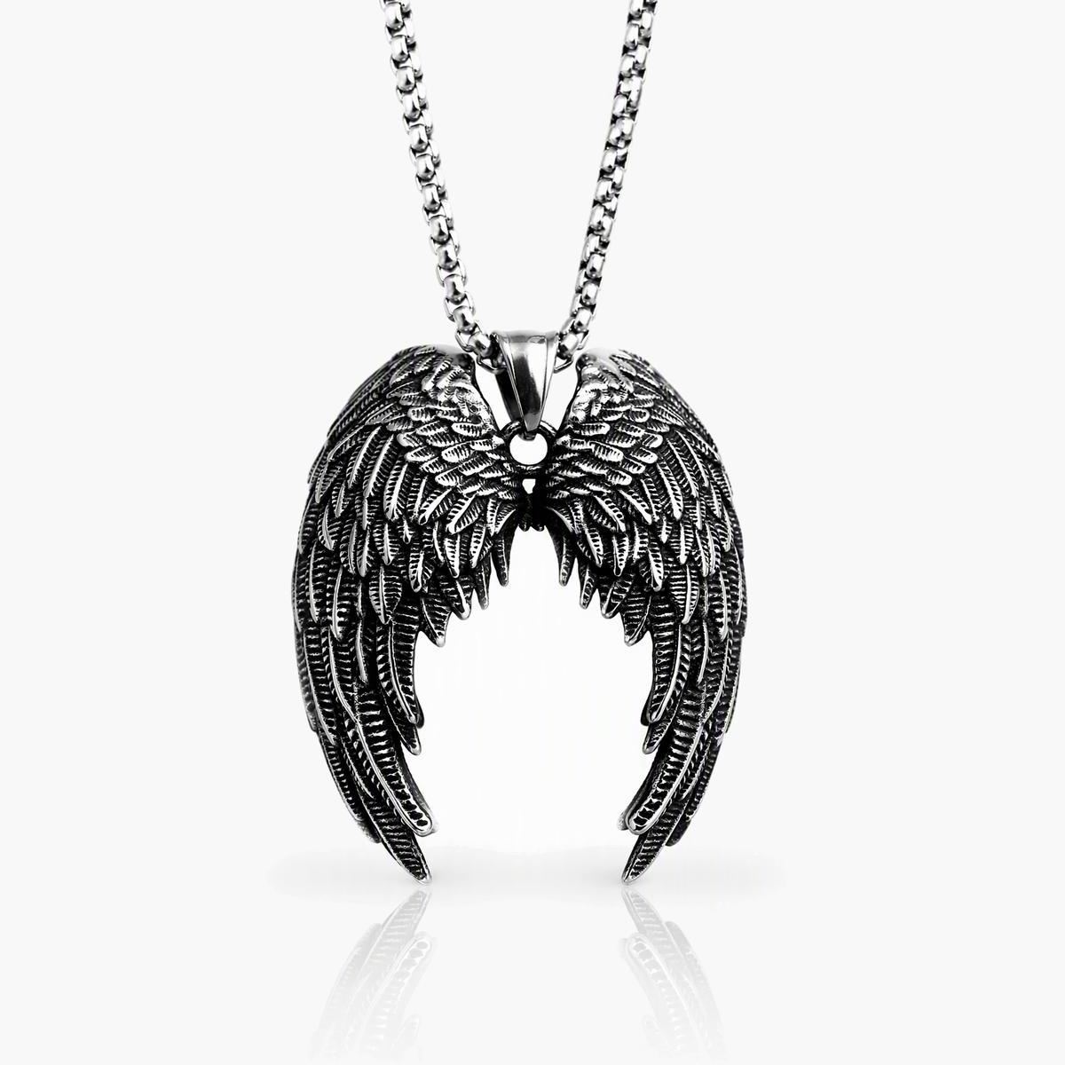 Vintage Angel Wings Pendant Necklace