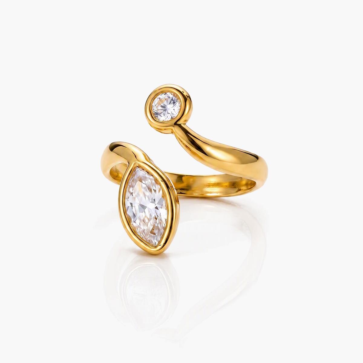 Dainty Leaf Branch Ring