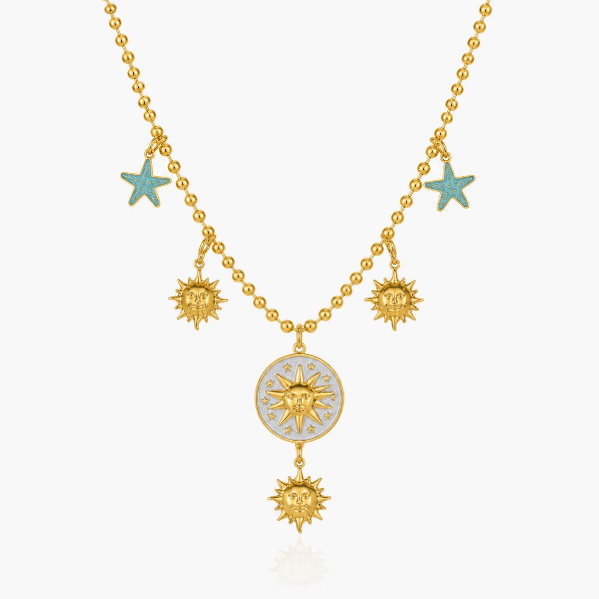 Boho Sun Moon Star Necklace