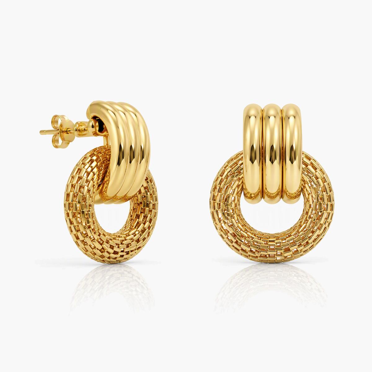 Chunky Interlocking Hoop Earrings