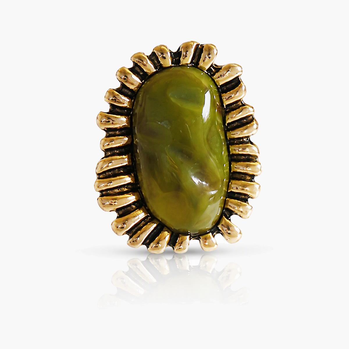 Vintage Oval Stone Stud Earrings