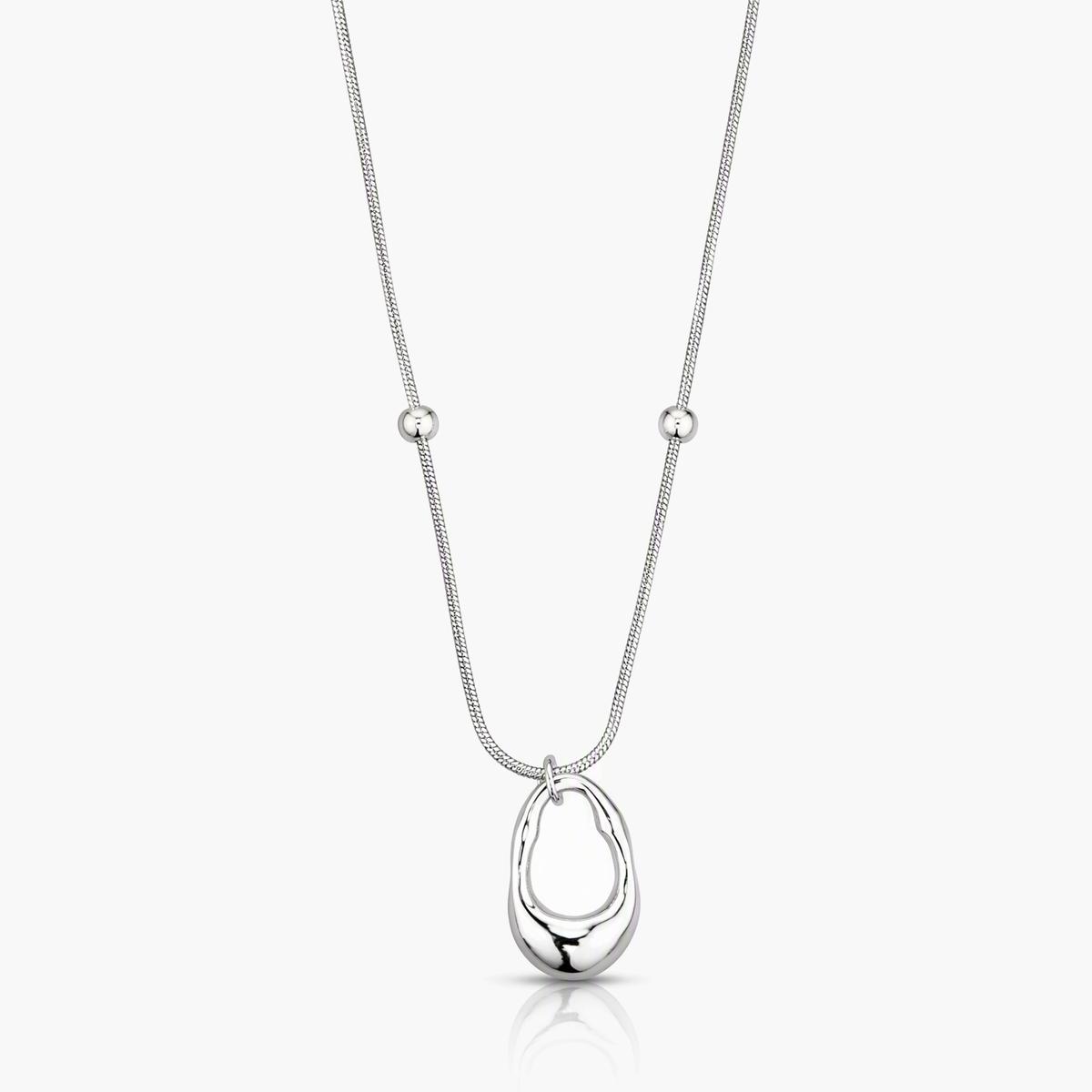 Minimalist Oval Pendant Necklace