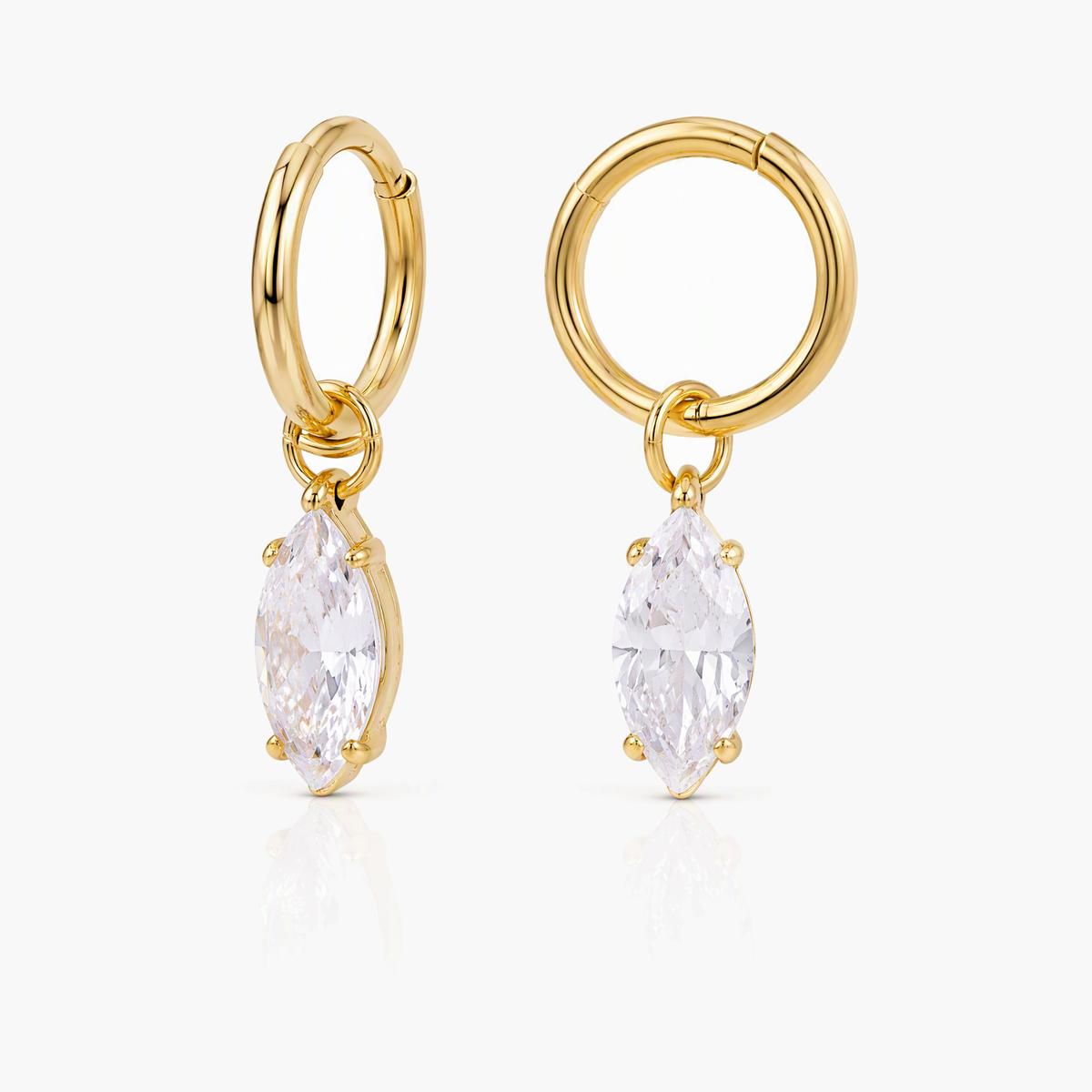 Dainty Marquise Stone Drop Earrings