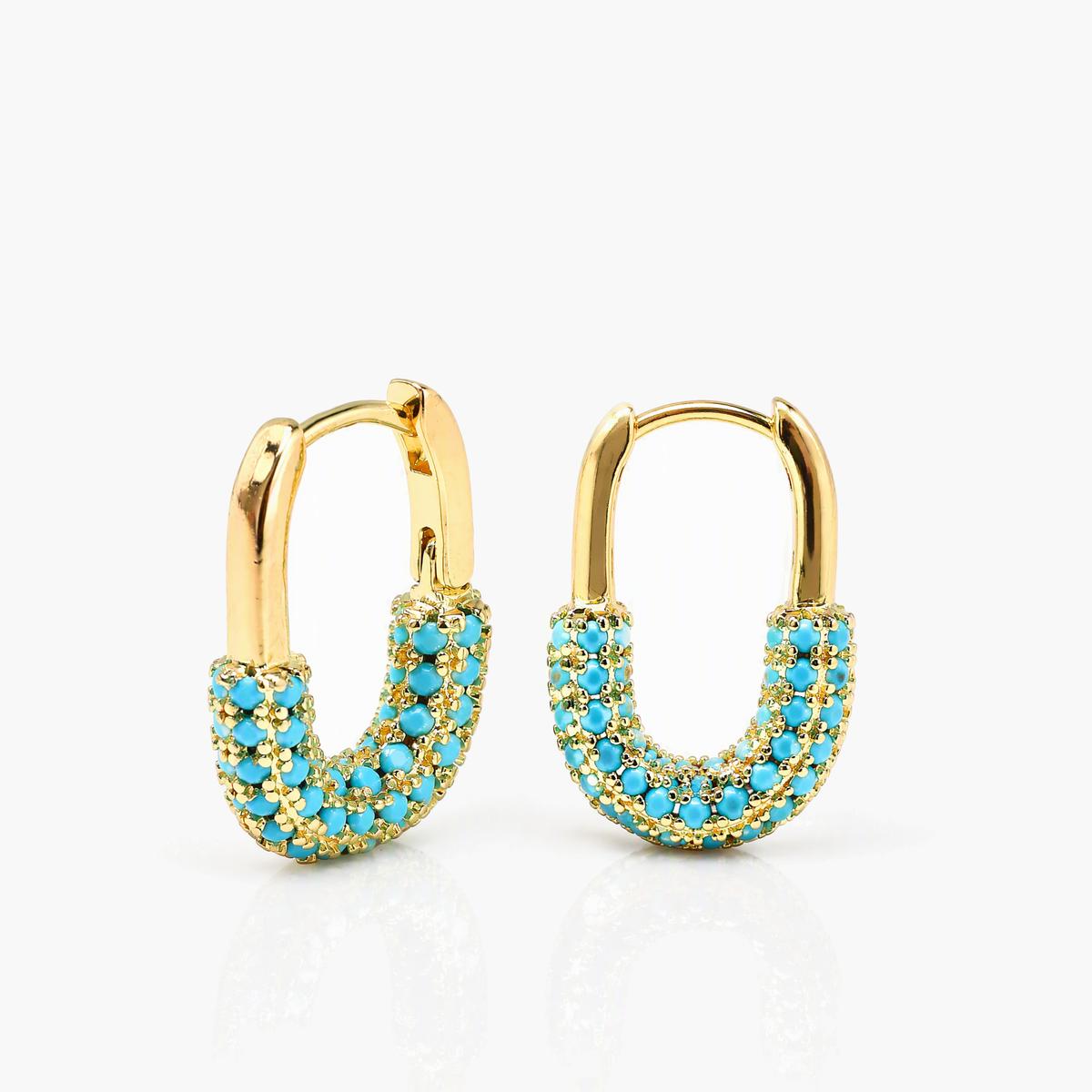 Dainty Paved Stone Huggie Earrings