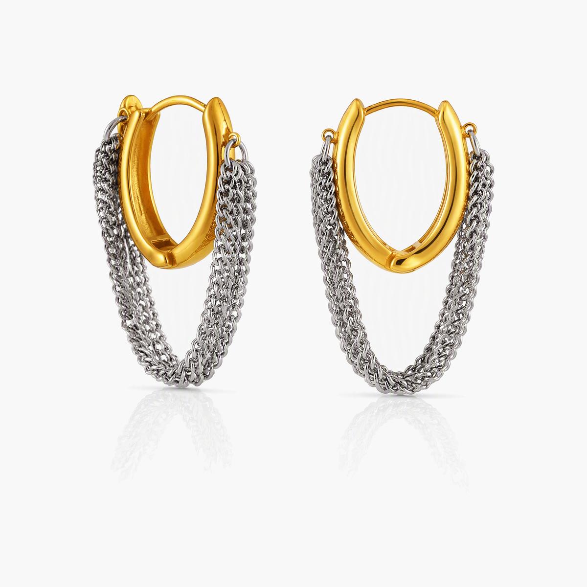 Trendy Multi-Layer Chain Huggie Earrings
