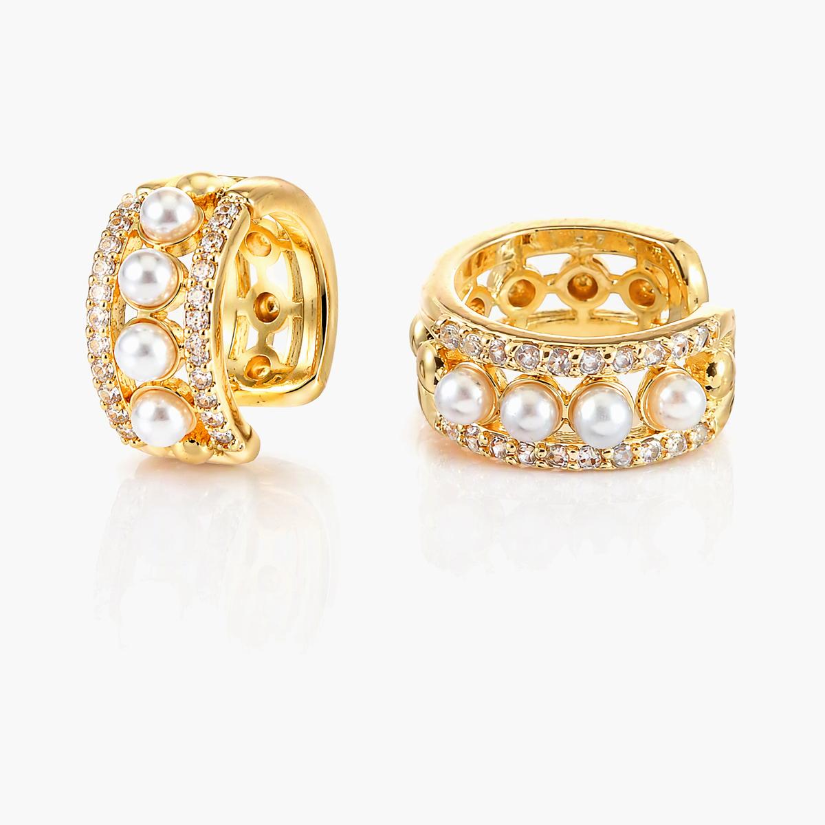 Trendy Pearl Open Cuff Earrings