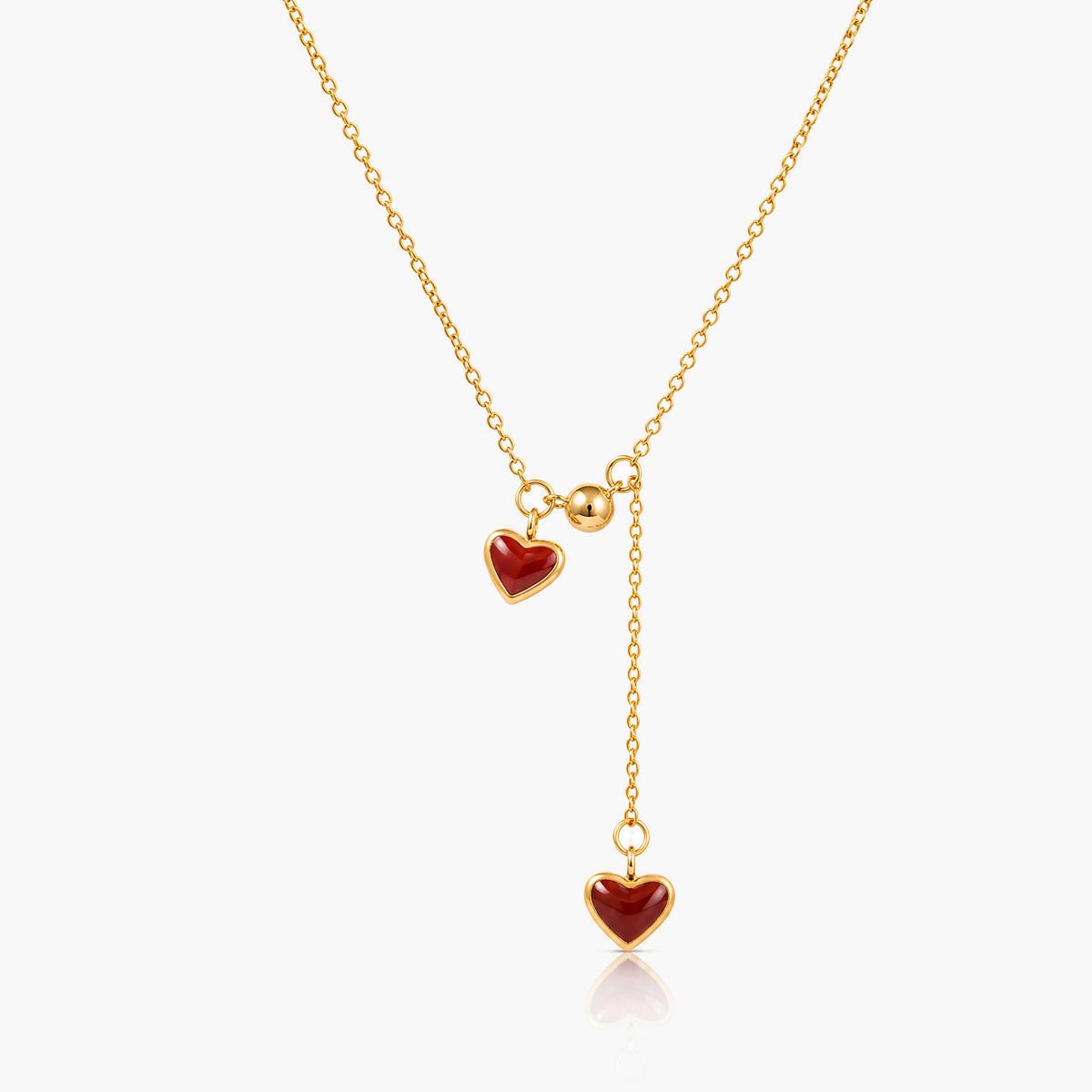 Dainty Double Heart Charm Necklace
