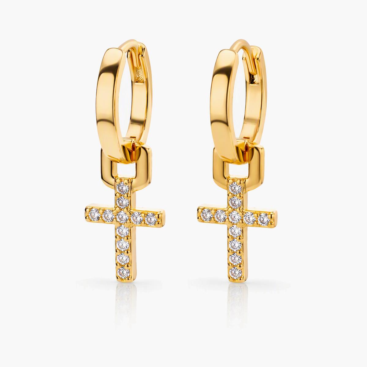 Mixed Motif Charm Huggie Earrings