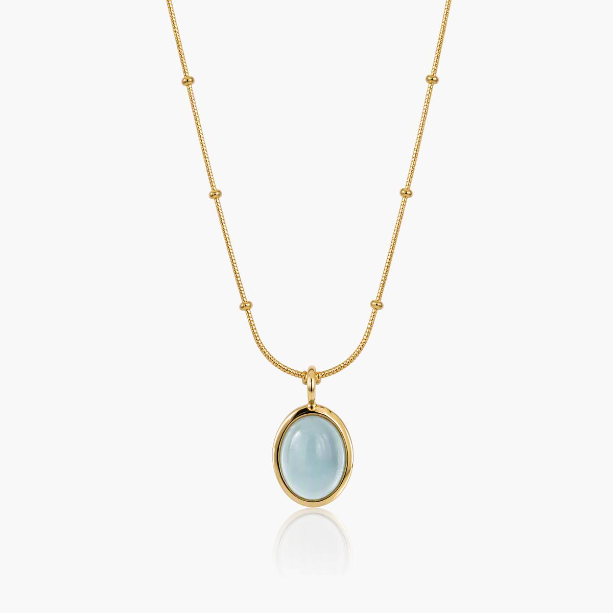Dainty Oval Pendant Necklace