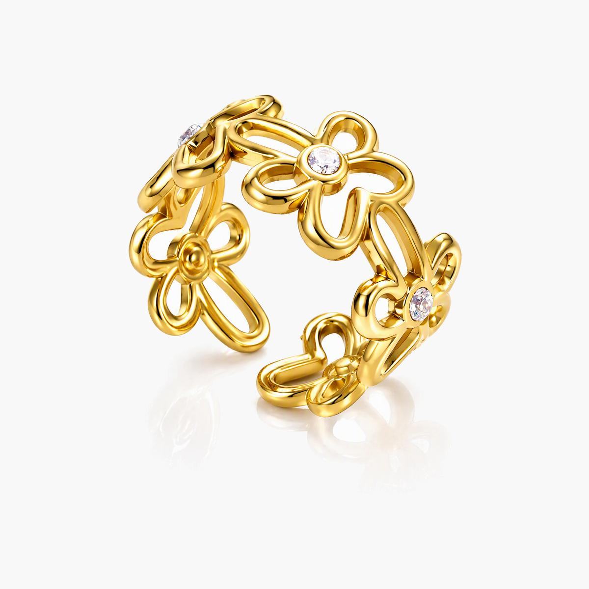 Dainty Flower Link Ring