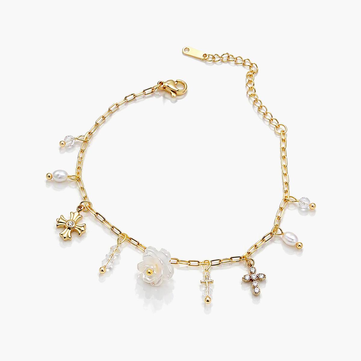 Dainty Flower Charm Bracelet
