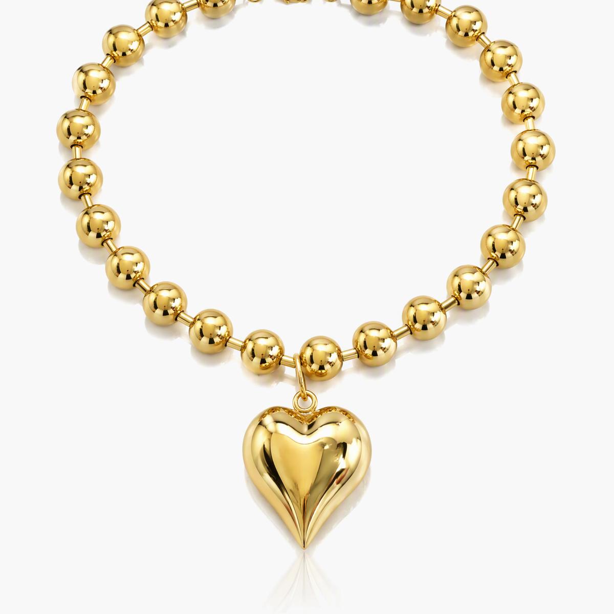 Chunky Heart Bead Necklace