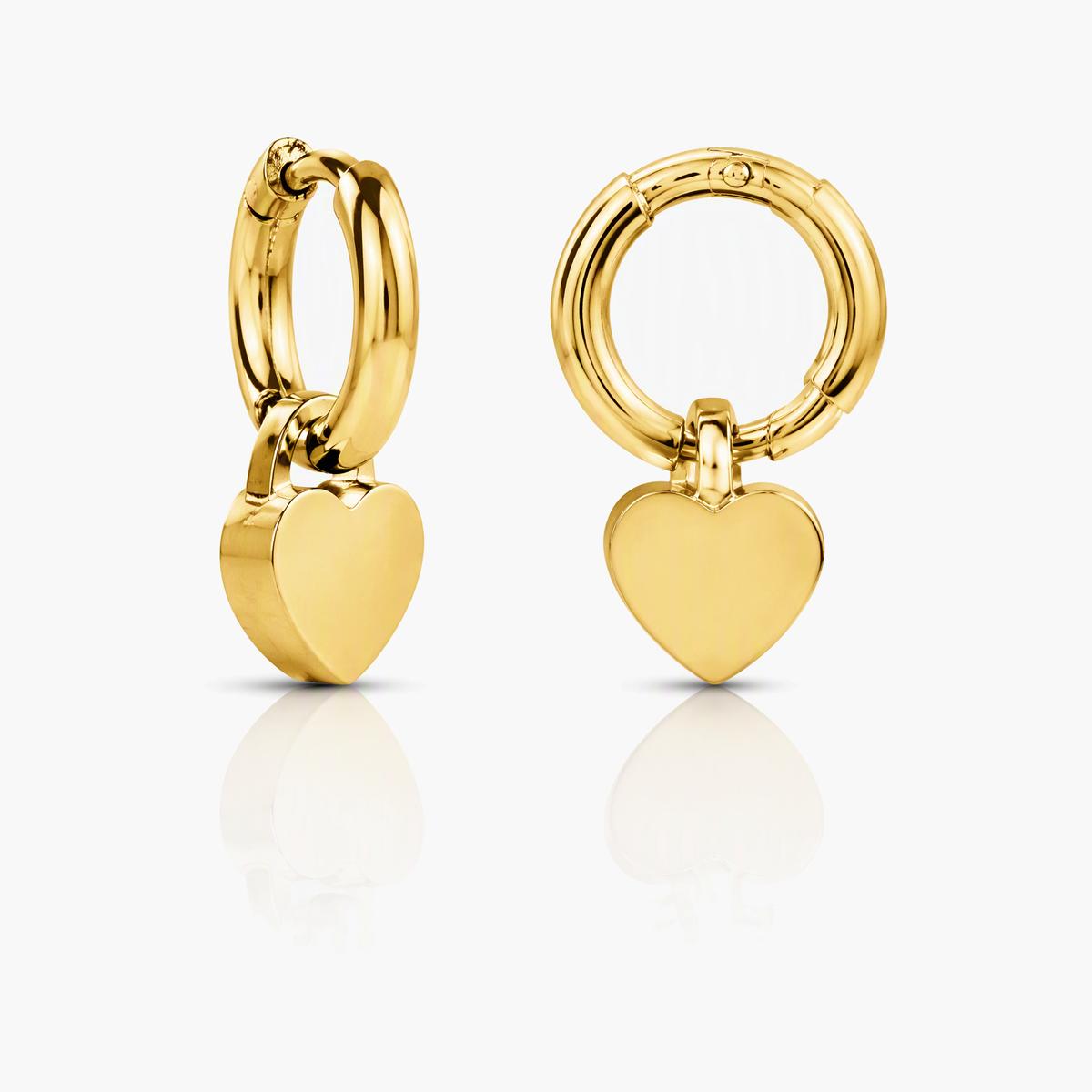 Trendy Heart Charm Huggie Earrings