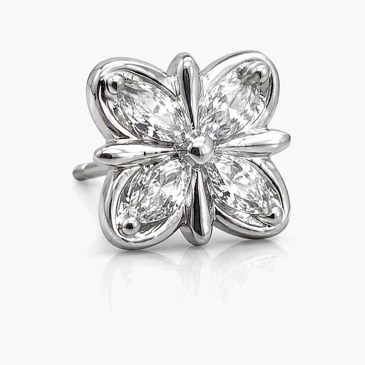 Dainty Four-Leaf Clover Stud Earrings