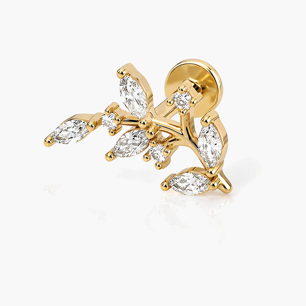 Dainty Leaf Branch Stud Earrings