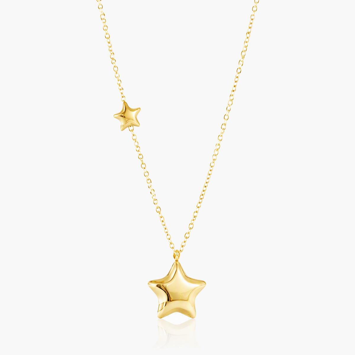 Dainty Double Star Pendant Necklace