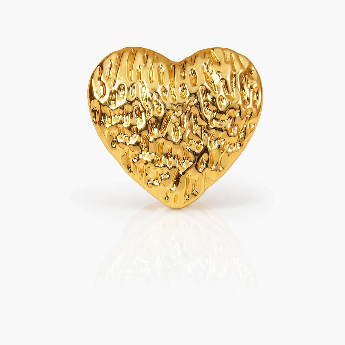 Textured Heart Stud Earrings