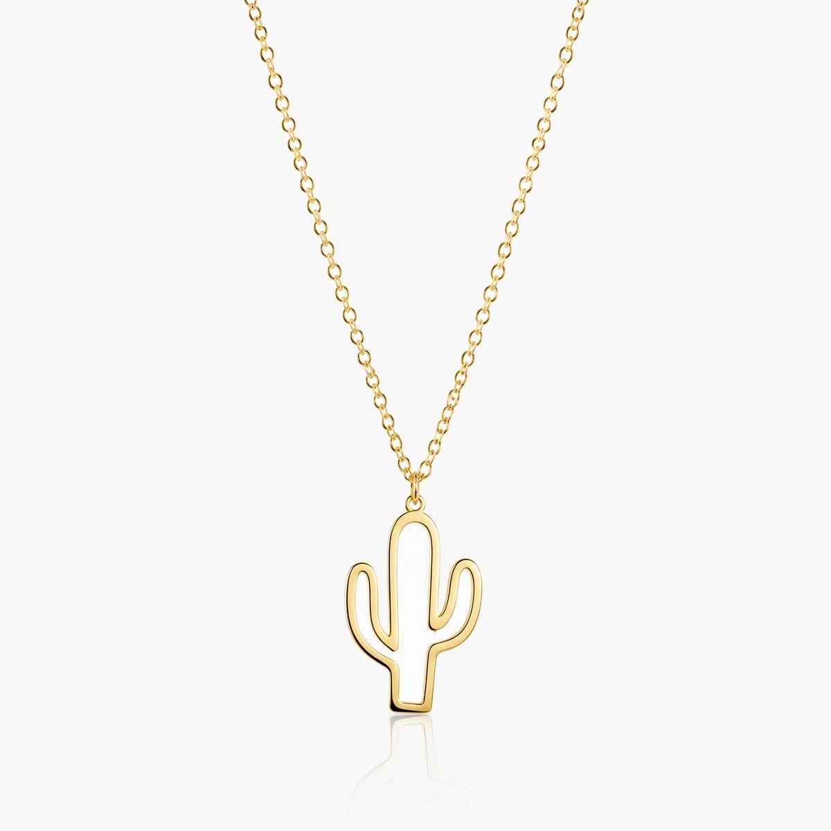 Dainty Cactus Pendant Necklace