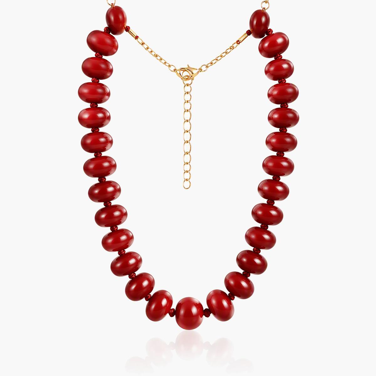 Boho Oval Bead Necklace