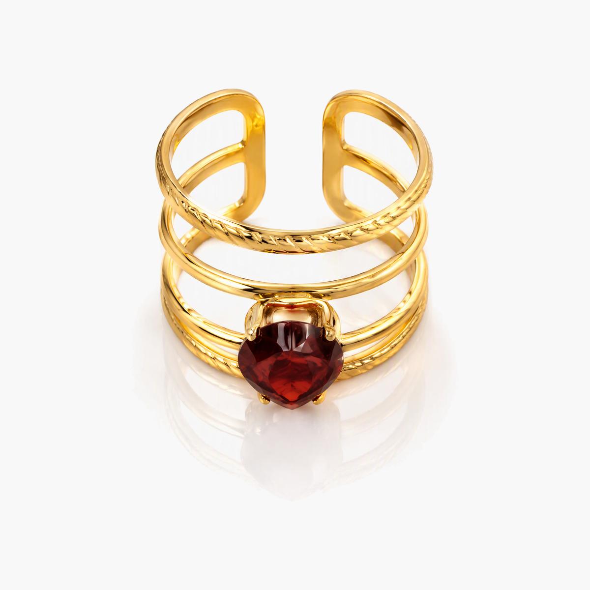 Twisted Band Stone Ring