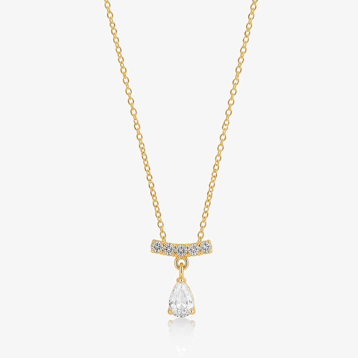 Dainty Teardrop Pear Layered Necklace