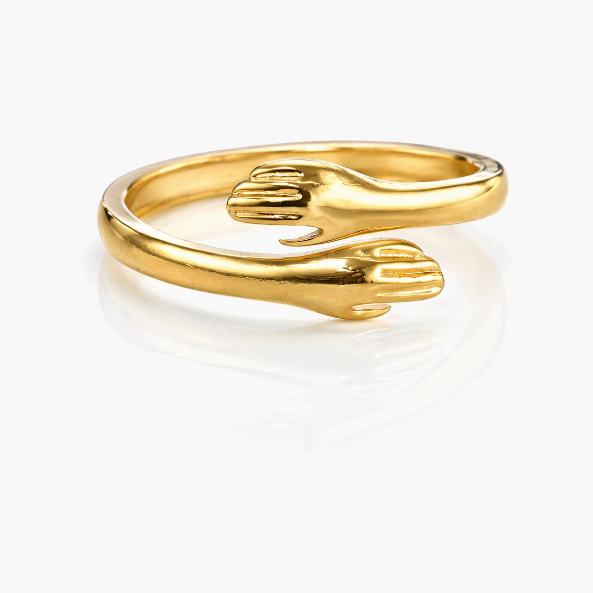 Cute Embracing Hands Open Ring