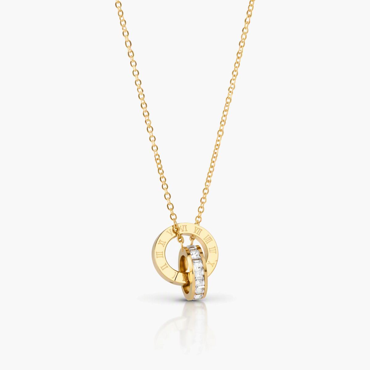 Minimalist Interlocking Circle Pendant Necklace