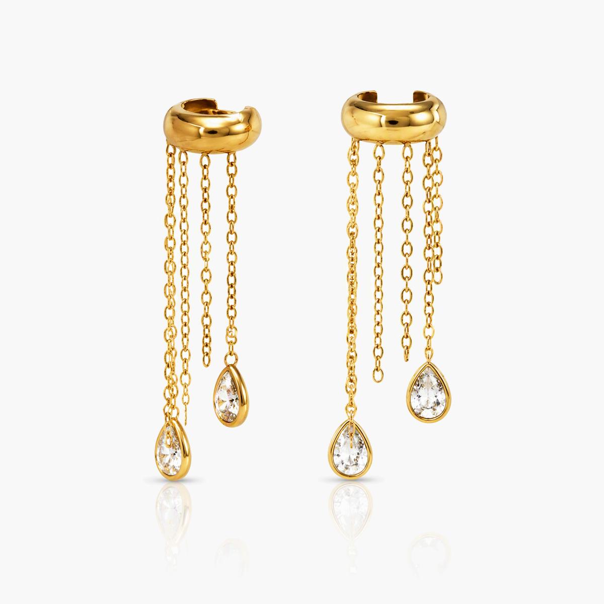 Dainty Teardrop Chain Drop Earrings
