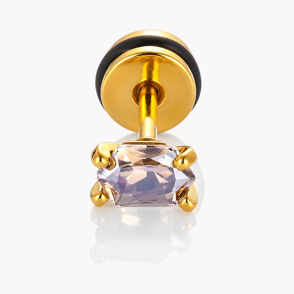 Dainty Rectangular Stone Stud Earrings