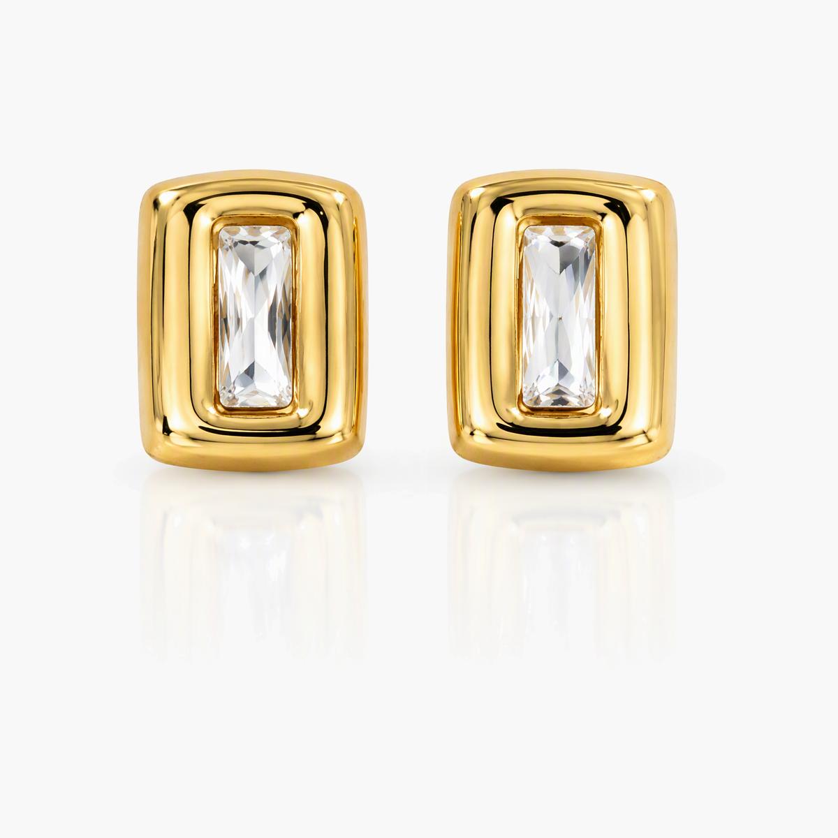 Chunky Rectangle Stud Earrings