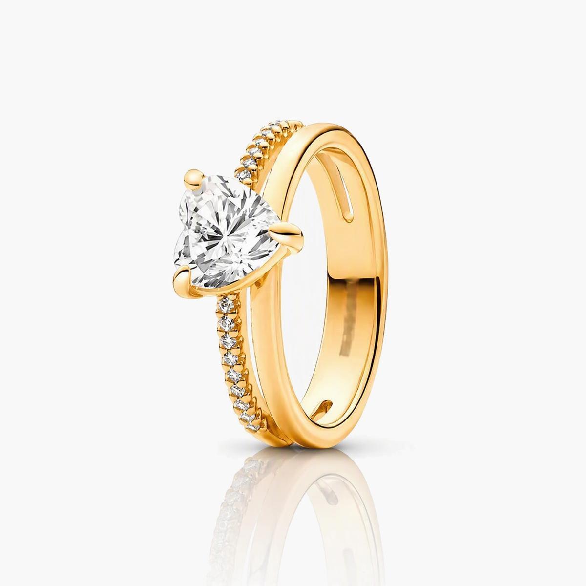 Heart Solitaire Ring