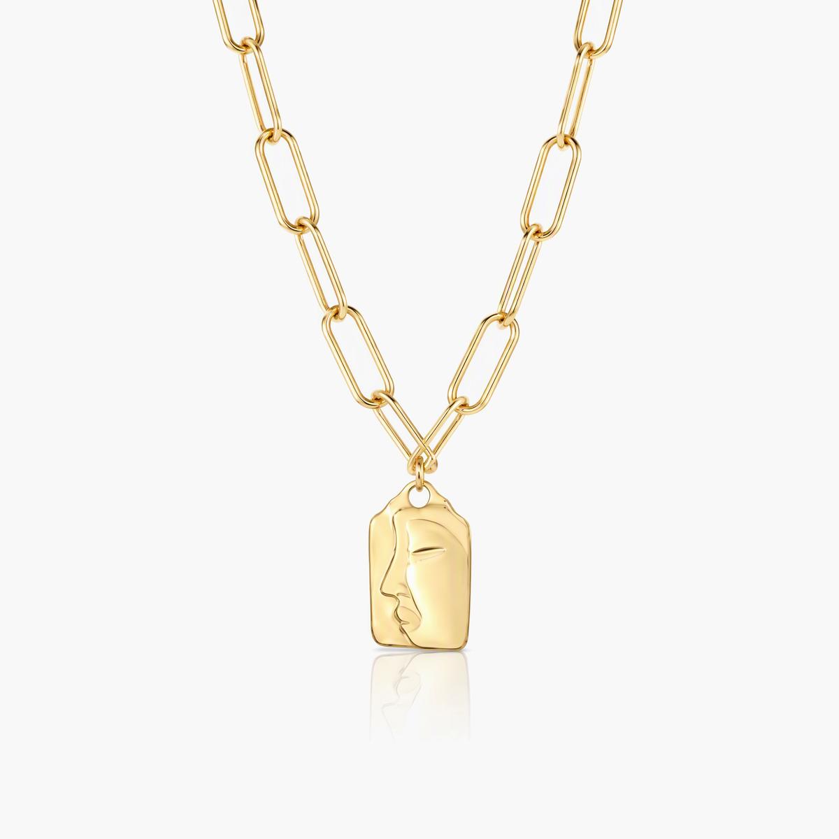 Trendy Face Pendant Necklace