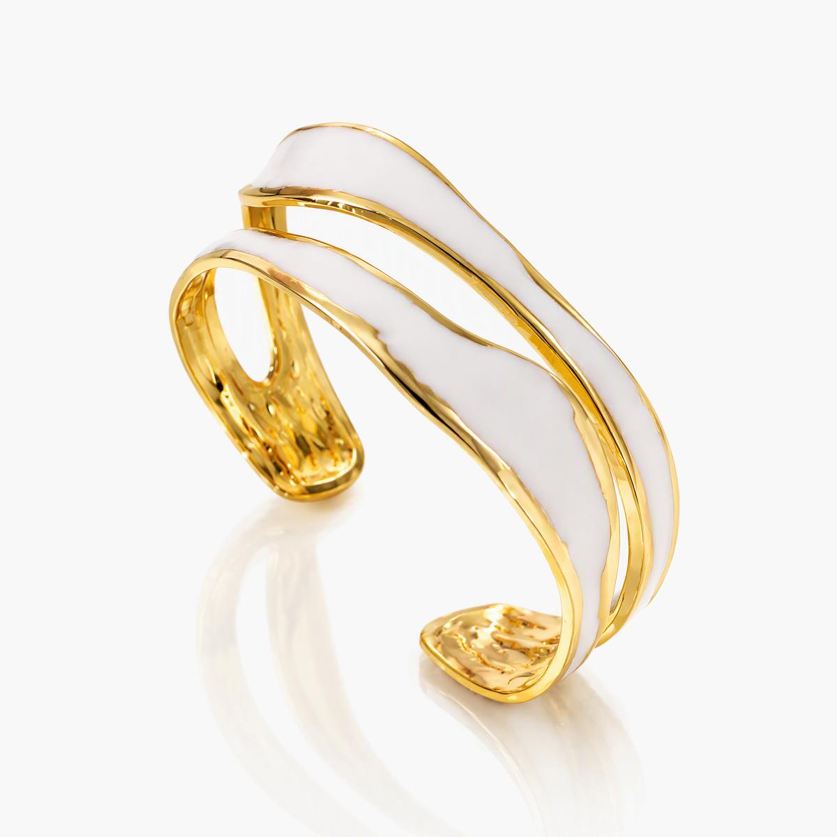 Trendy Wavy Open Cuff Bracelet