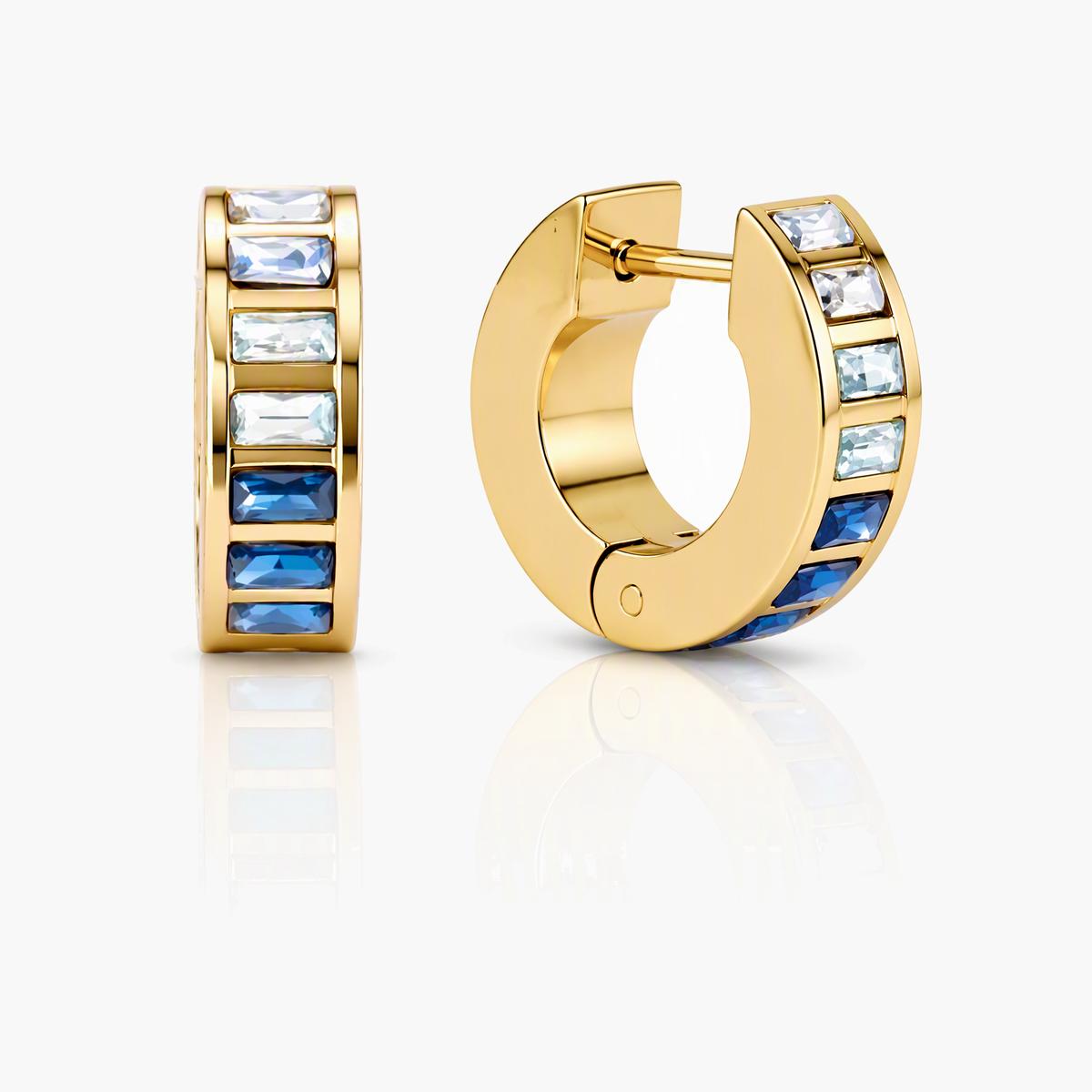 Trendy Baguette Stone Huggie Earrings