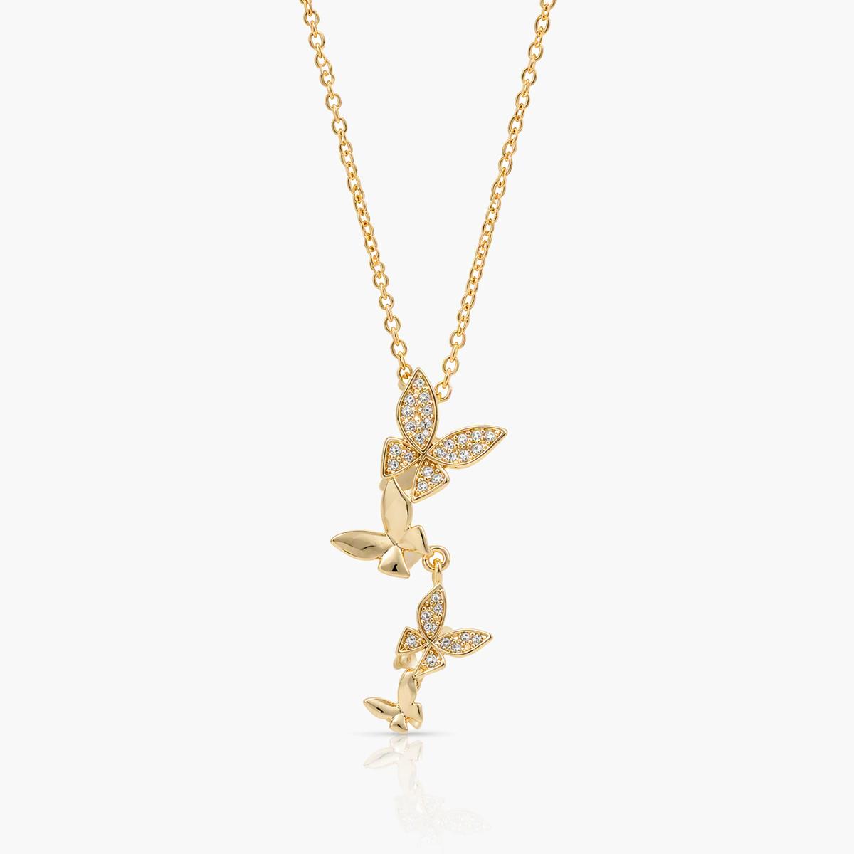 Dainty Double Butterfly Pendant Necklace