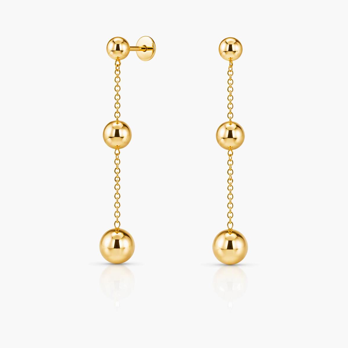 Three Sphere Drop Earrings