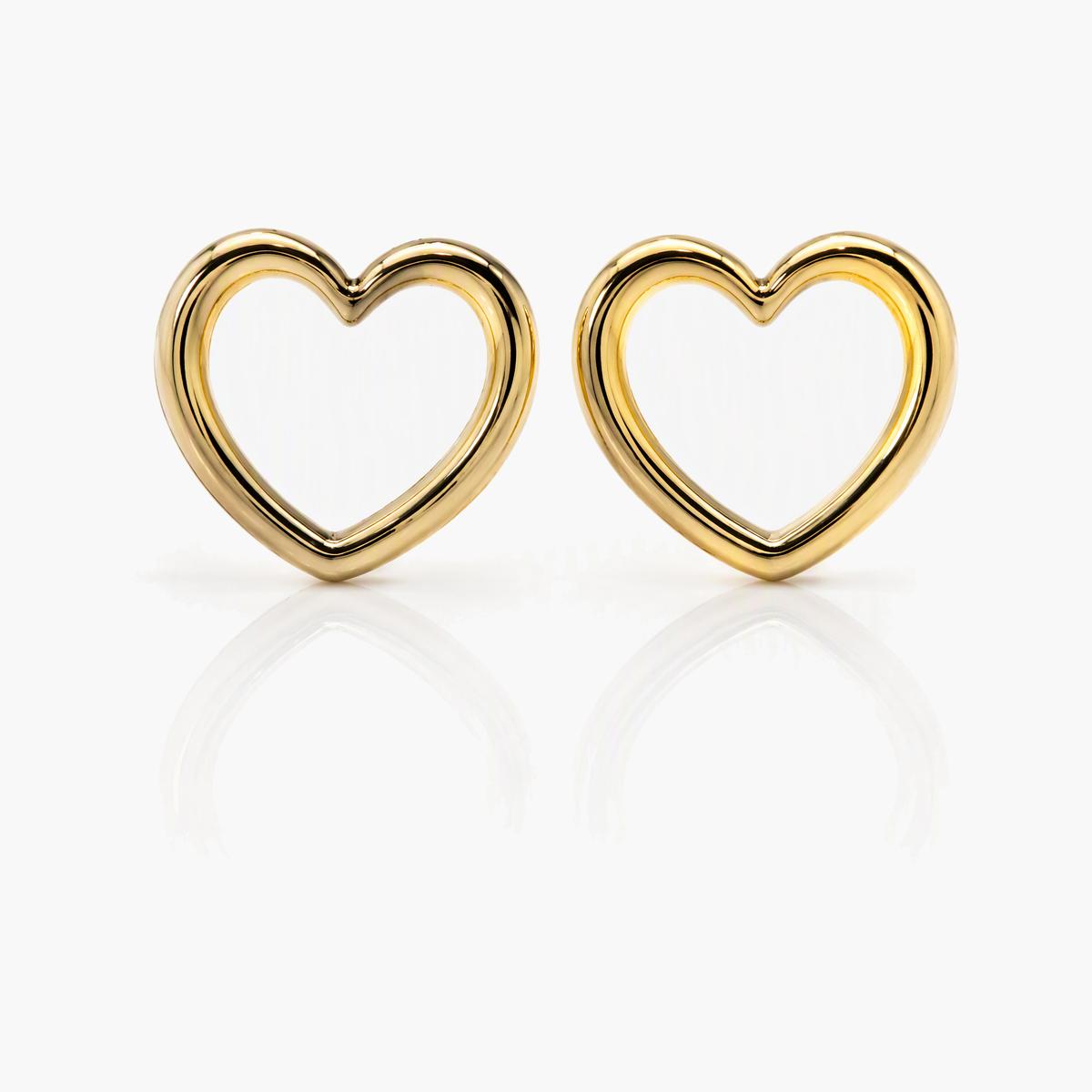 Open Heart Stud Earrings
