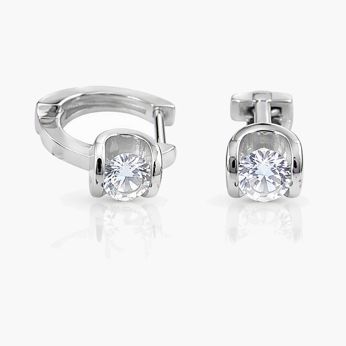 Dainty Single Stone Huggie Earrings