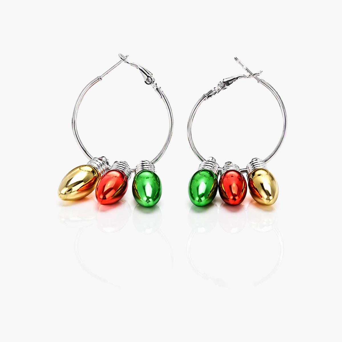 Light Bulb Charm Hoop Earrings