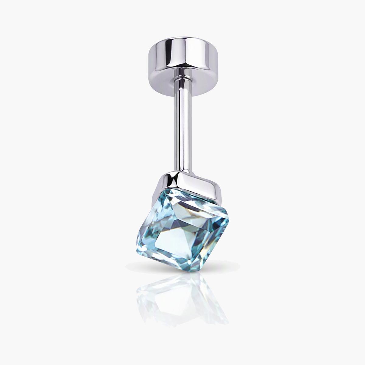 Dainty Square Gem Drop Earrings