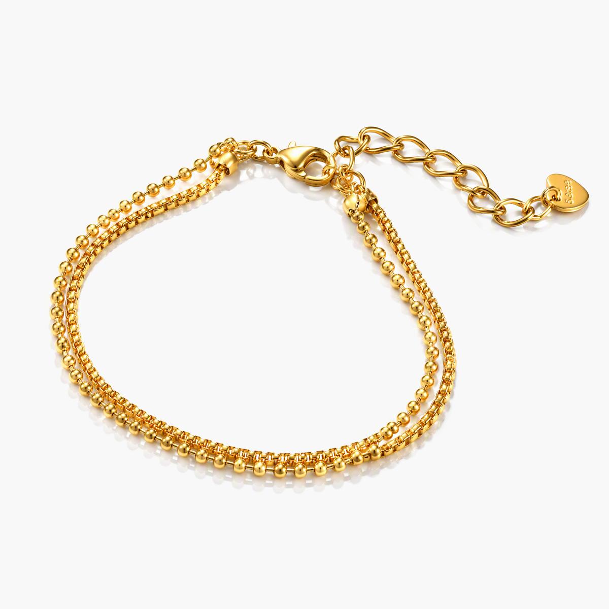 Dainty Double Layer Bead Chain Bracelet