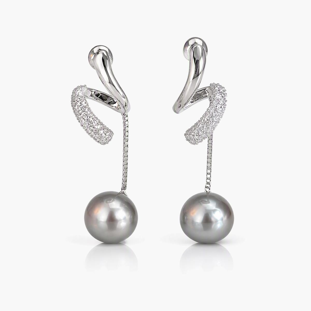 Twisted Drop Pearl Earrings