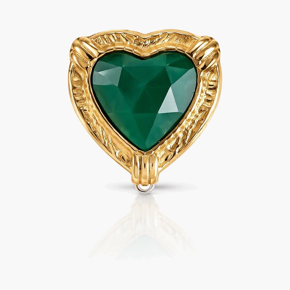 Heart Charm Stud Earrings
