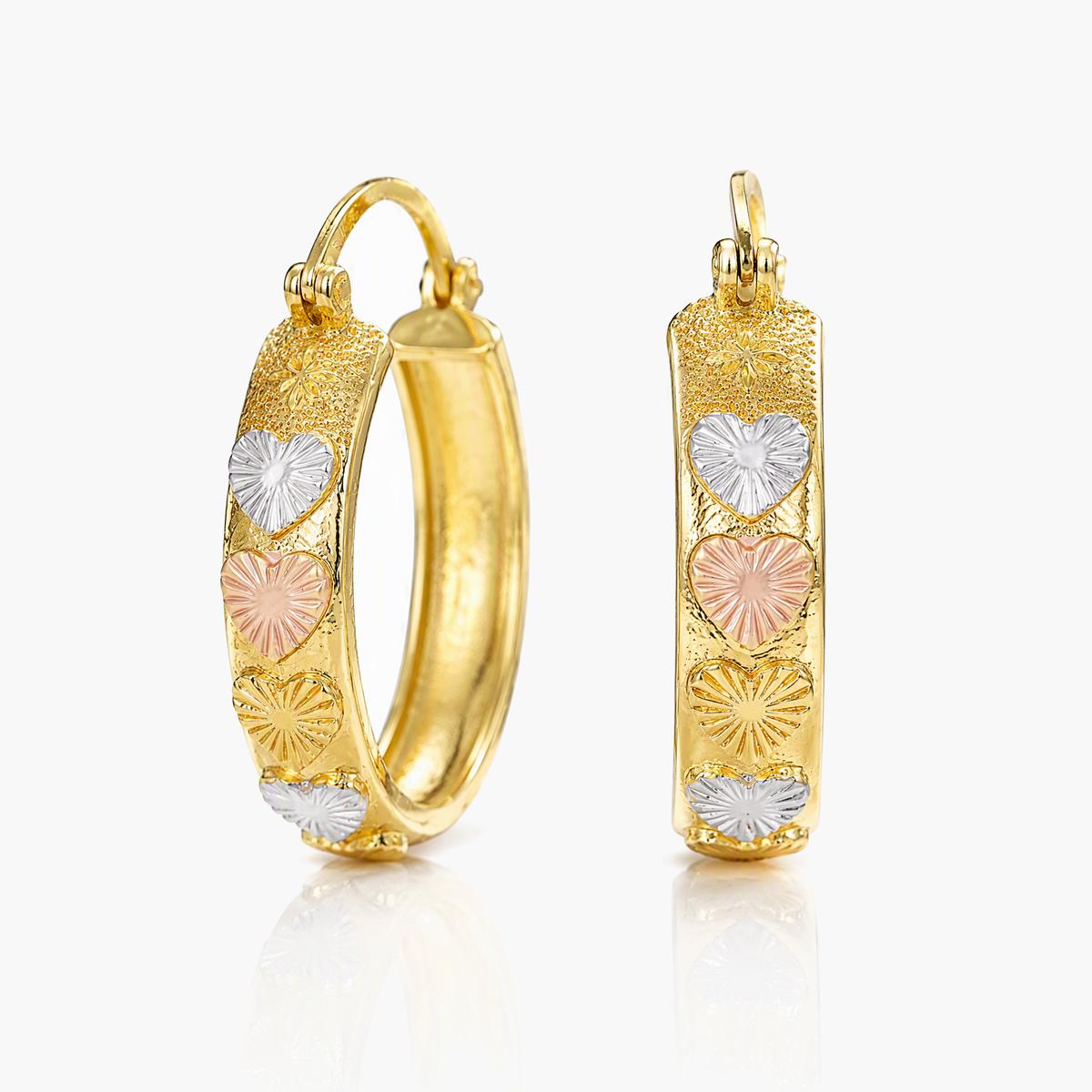 Cute Heart Charm Hoop Earrings